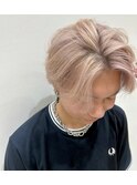 マッシュウルフ×ピンクベージュ