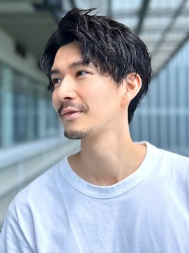 ガーデンヨコハマエスト(GARDEN YOKOHAMA est) アッシュブラック　大人マッシュ　緩め　スパイラルパーマ