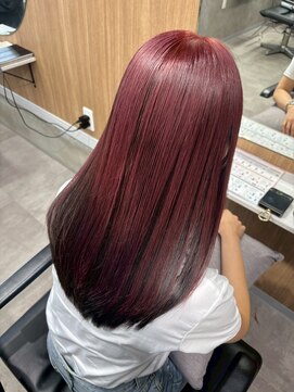 リンクス 久喜(LINKTH) ケアブリーチ/アンブレラカラー/チェリーレッド/艶カラー