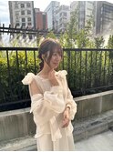 小顔ひし形 レイヤーカット 透明感カラー