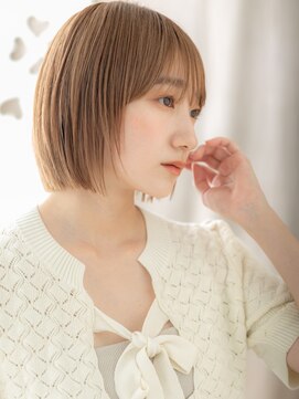 カバーヘア ブリス 戸田公園西口店(COVER HAIR bliss) ミルクブラウンブリーチなしハッシュカットレイヤーボブ20代X