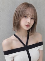 ユーフォリア 渋谷グランデ(Euphoria SHIBUYA GRANDE)&nbsp;外はねボブロブ韓国ヘア顔周りレイヤーグレージュカラー