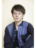 ルルディ バイ アフロディーテ銀座(luludi by APHRODITE) ブルーブラック/刈り上げセンターパート/フェザーパーマ/銀座