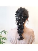 編み下ろしヘアアレンジ