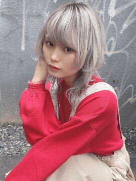 リアイス(Re:ICE) ミニウルフ/くすみブルー/流れるレイヤー/インナーハイライト