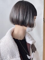 【morio 原宿】黒髪前下がりミニボブ　切りっぱなし