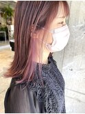 ピンクパープル　ブリーチ　ダブルカラー