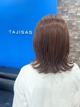 タジサスヘアー(TAJISAS HAIR) ▼外ハネミディ×ウォームベージュ