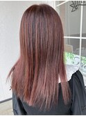 大人可愛い10代２0代３0代髪質改善カラーピンク　ブリーチなし
