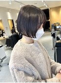 ミニボブ×ホワイトアッシュカラー