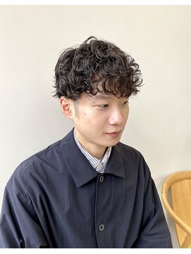 ヘアー アイス 御器所本店(HAIR ICI) 無造作パーママッシュメンズショートナチュラルスパイラルパーマ