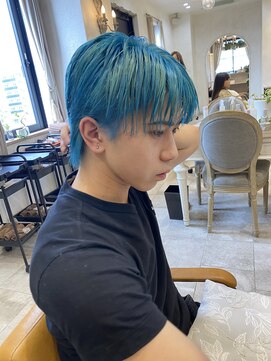 ラボヌールヘアーグレース 門前仲町店(La Bonheur hair grace) 【grace杉本】ミントブルー/ブリーチ/メンズカット/メンズ