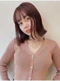 ブラウンベージュ ブリーチなしダブルカラー ウェーブヘア 韓国