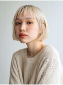 くびレイヤーエモージュ前髪モテベージュレイヤーミディ/高円寺