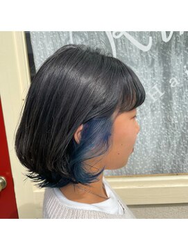 ブルーインナーカラー黒髪11.27