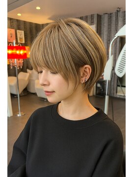 大人可愛い丸みショートボブ