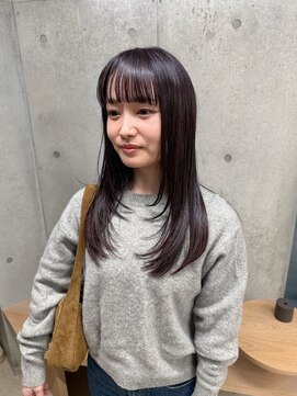 エウペ 渋谷(WEUPE) 斜めバング/グレージュカラー/デザインカラー/シルキーベージュ