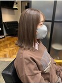 切りっぱなしボブ×ナチュラルハイライト ▽福永