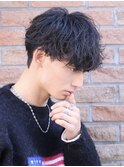 刈り上げマッシュ無造作メンズパーマルーズパーマ