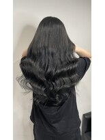 ヘアーデザイン ジェルム(Hair Design germe)&nbsp;プルエクステでブラックロングヘアー #しのだスペシャル