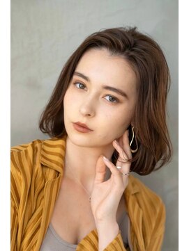 オースティン 門前仲町(AUSTIN) 大人かわいい前髪セシルカットココアブラウンフリンジウェーブ