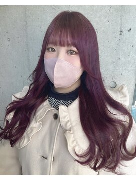 ガルボ ヘアー(garbo hair) #高知 #美容室 #パープル #紫 #ロング #ブリーチ #10代 #20代