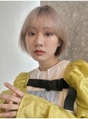 大人ボブ/外ハネボブ/ブリーチカラー/小顔カット/髪質改善[登戸]