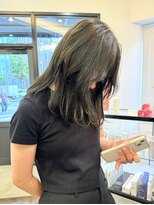 ヘアーアイスカルテット(HAIR ICI QUARTET) 大人可愛い小顔くびれボブダークアッシュグレージュブリーチなし