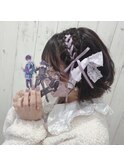 サイド編み込み巻きおろし