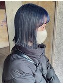 ブルージュ切りっぱなしボブ似合わせカットブリーチハイトーン