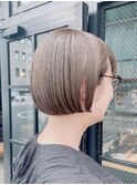 ブリーチなし大人可愛いマロンブラウン似合わせ耳かけボブ