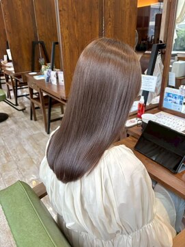 ピンキーウエスト 福島*ブリーチなしダブルカラー白髪ぼかし*小顔カット縮毛矯正