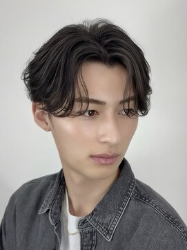 オーシャントーキョー 大阪(OCEAN TOKYO) ワックスなしツーブロックメンズセンターパートニュアンスパーマ