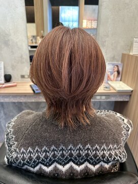 ロアン 福津店(roan) ショートウルフ+脱白髪染めカラー