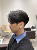 メンズセンターパートウルフセンターパートニュアンスパーマ襟足