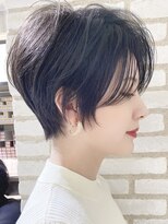 大人可愛い小顔ショートボブアッシュブラウンネオウルフ黒髪