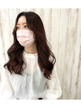 アトレ(attrait) ＊ピンクベージュ ロングヘア 暖色カラー 大阪美容室 天王寺