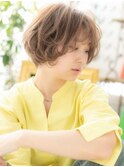 インナーカラーゆるふわ小顔くせ毛風ボブa志木20代30代40代