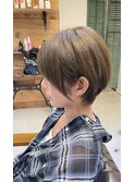 ショートボブ髪質改善白髪ぼかしインナーカラー
