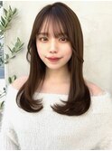20代30代40代◎前髪パーマグレーベージュレイヤーロング黒髪