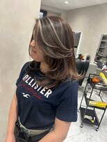 キング 枚方店(K!ng)&nbsp;ハイライトカラーミルクティーベージュケアブリーチダブルカラー