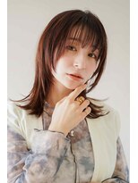 シェル 立川(shell) くびレイヤーエモージュ前髪モテベージュレイヤーミディ【立川】