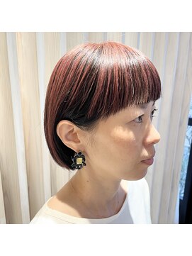 ファヴォリ(favori) 【favori 自由が丘】ピンクハイライト×マッシュボブ