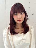 ヘアラウンジ ビーチ 青山 外苑前(hair lounge BEACH) ワンカールで動くざくざくレイヤーカットチェリーピンクヘア