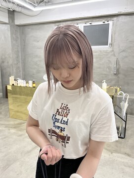 ミーム 原宿 表参道(meme) ☆ハイトーンブリーチミルクティーカラーホワイトベージュカラー