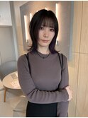 20代30代インナーパープルウルフボブ