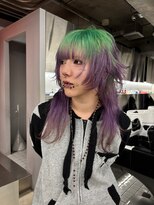 レコ 渋谷(LECO) ハイトーンウルフミント×パープルデザインカラー
