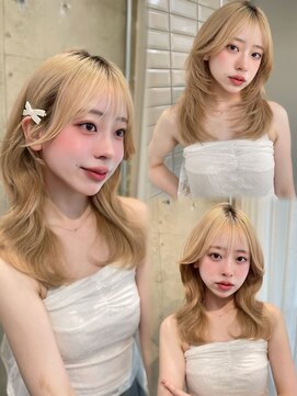 リリー(Lilley) ミディアムレイヤー/目元強調前髪/福岡韓国ヘア