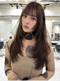 韓国ヘアーハッシュカットレイヤーカットグレージュブリーチ無し