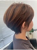 クールショート／明るい白髪染めブラウン